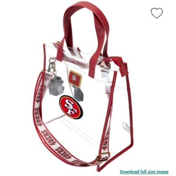 NEW! NFL San Francisco 49ers Clear Convertible Backpack & Tote Crossbody Stadium - Picture 4 of 10
